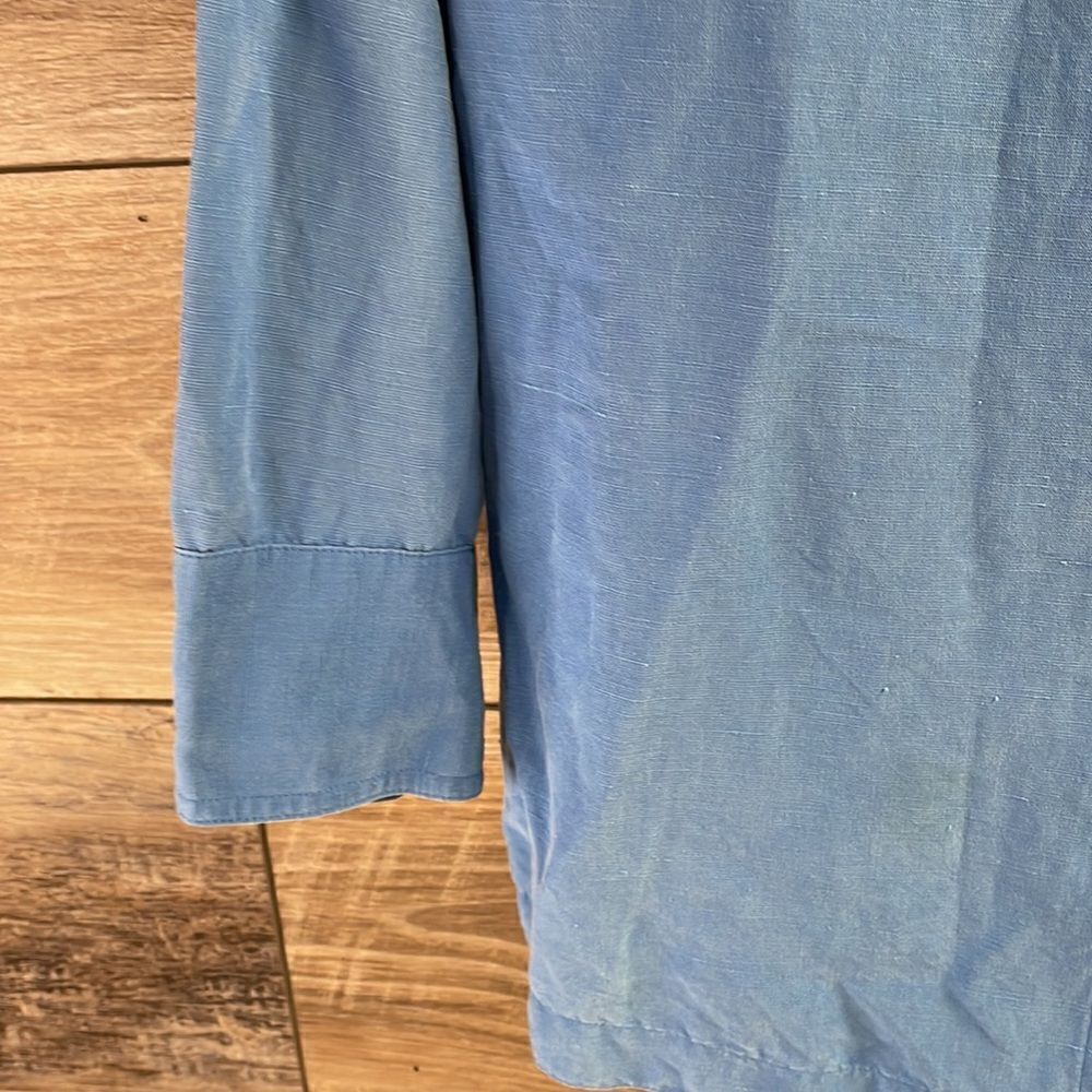 Dressbarn Ladies Silk Linen Blouse, Size Medium, Blue - Picture 3 of 6